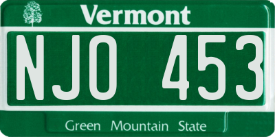 VT license plate NJO453