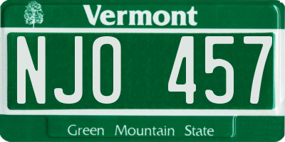 VT license plate NJO457