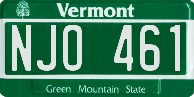 VT license plate NJO461