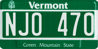 VT license plate NJO470