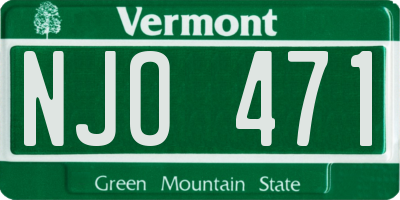 VT license plate NJO471