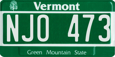VT license plate NJO473