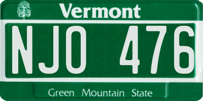 VT license plate NJO476