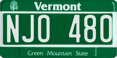 VT license plate NJO480