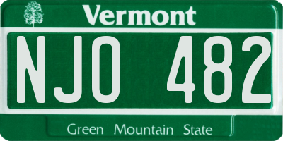 VT license plate NJO482