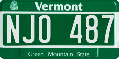 VT license plate NJO487