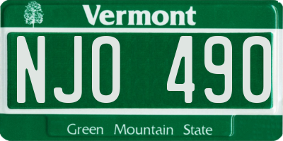 VT license plate NJO490