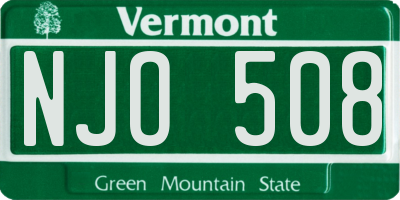 VT license plate NJO508