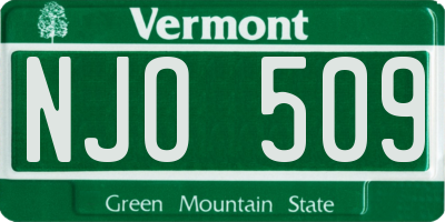 VT license plate NJO509