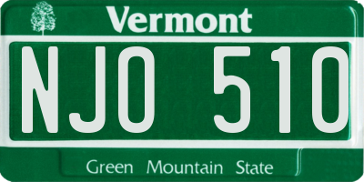 VT license plate NJO510