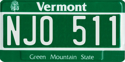 VT license plate NJO511