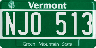 VT license plate NJO513
