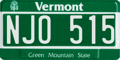 VT license plate NJO515
