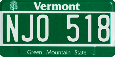 VT license plate NJO518