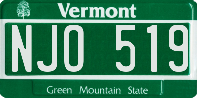 VT license plate NJO519
