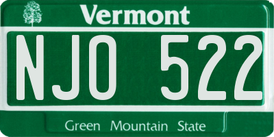 VT license plate NJO522