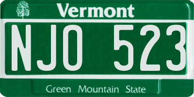 VT license plate NJO523