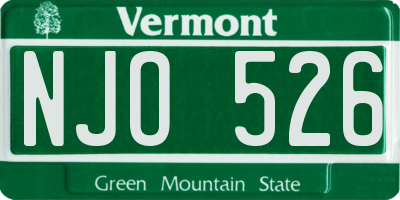 VT license plate NJO526