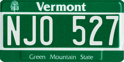 VT license plate NJO527