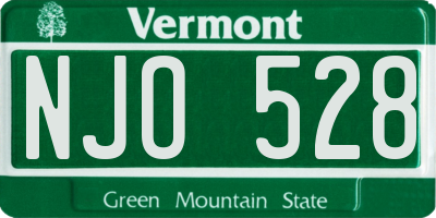 VT license plate NJO528
