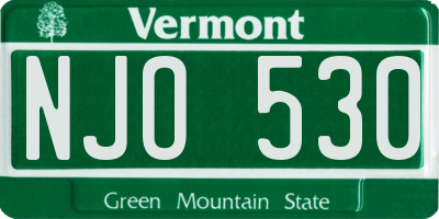 VT license plate NJO530