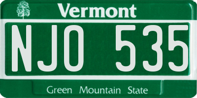 VT license plate NJO535