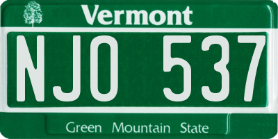 VT license plate NJO537