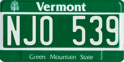 VT license plate NJO539