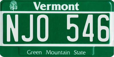 VT license plate NJO546