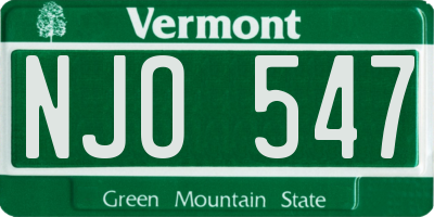 VT license plate NJO547