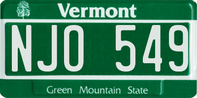 VT license plate NJO549
