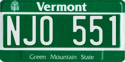 VT license plate NJO551