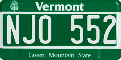 VT license plate NJO552