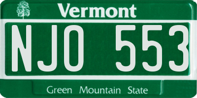 VT license plate NJO553