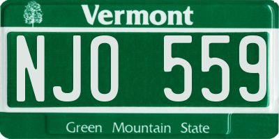 VT license plate NJO559