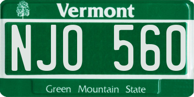 VT license plate NJO560