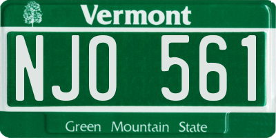 VT license plate NJO561