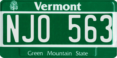 VT license plate NJO563