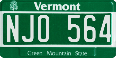 VT license plate NJO564