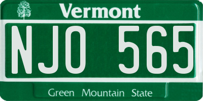 VT license plate NJO565