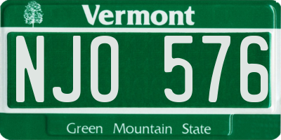 VT license plate NJO576
