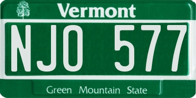 VT license plate NJO577