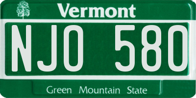 VT license plate NJO580