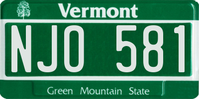 VT license plate NJO581