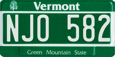 VT license plate NJO582