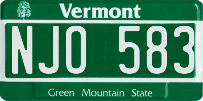 VT license plate NJO583