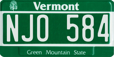 VT license plate NJO584