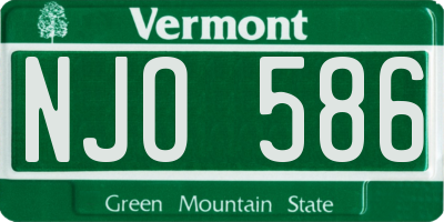 VT license plate NJO586