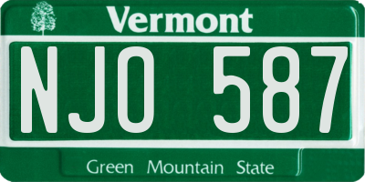 VT license plate NJO587