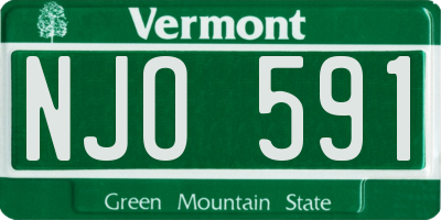 VT license plate NJO591